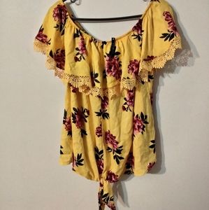 NWT 2x Yellow Floral Top